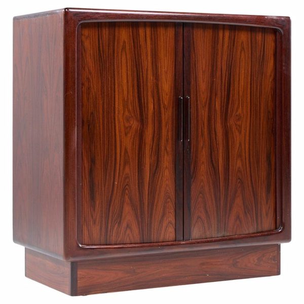Hp Hansen Mid Century Danish Rosewood Tambour Door Armoire