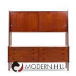 Hans Wegner for Ry Møbler Mid Century Danish Teak Credenza and Hutch