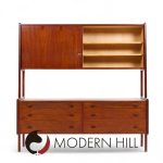 Hans Wegner for Ry Møbler Mid Century Danish Teak Credenza and Hutch