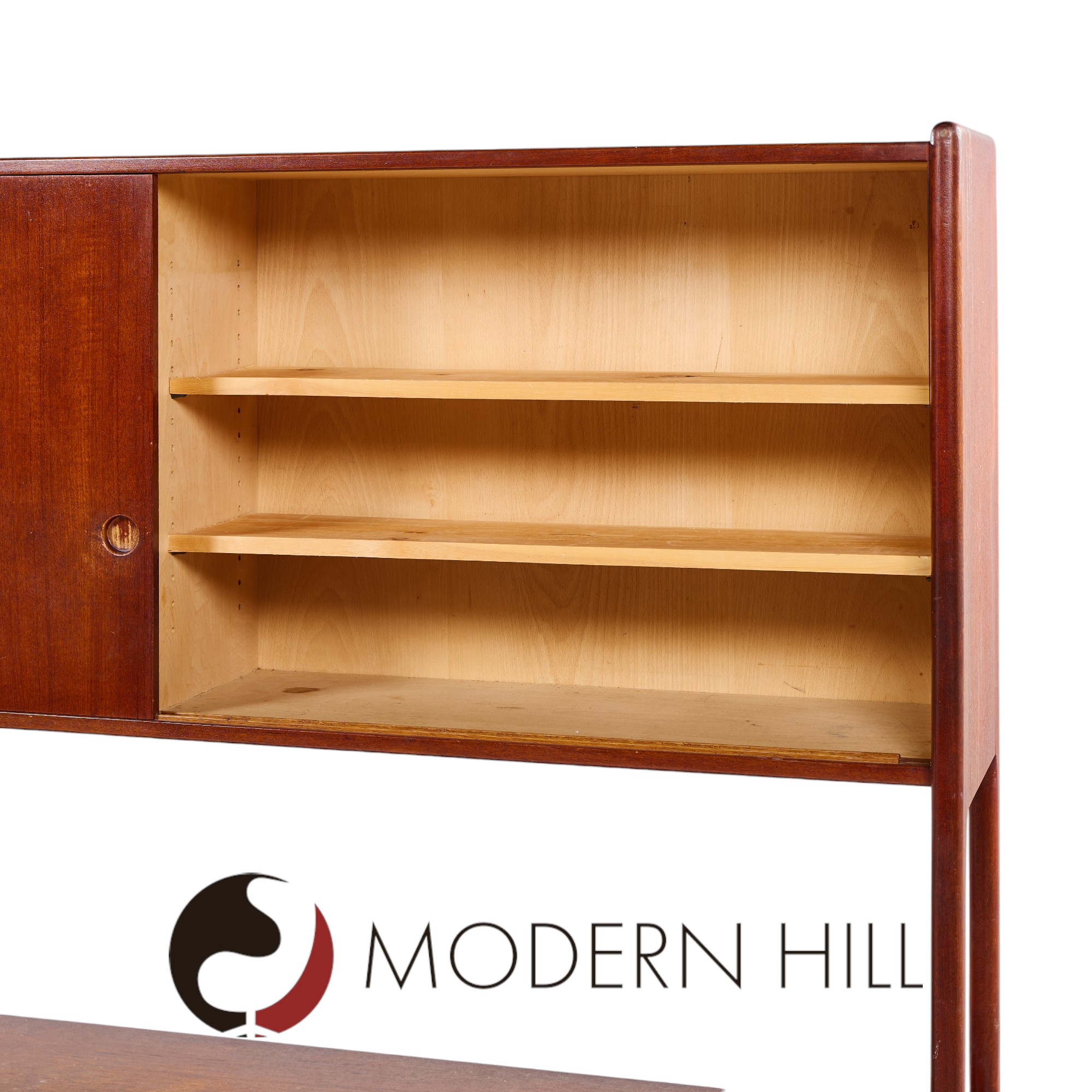 Hans Wegner for Ry Møbler Mid Century Danish Teak Credenza and Hutch