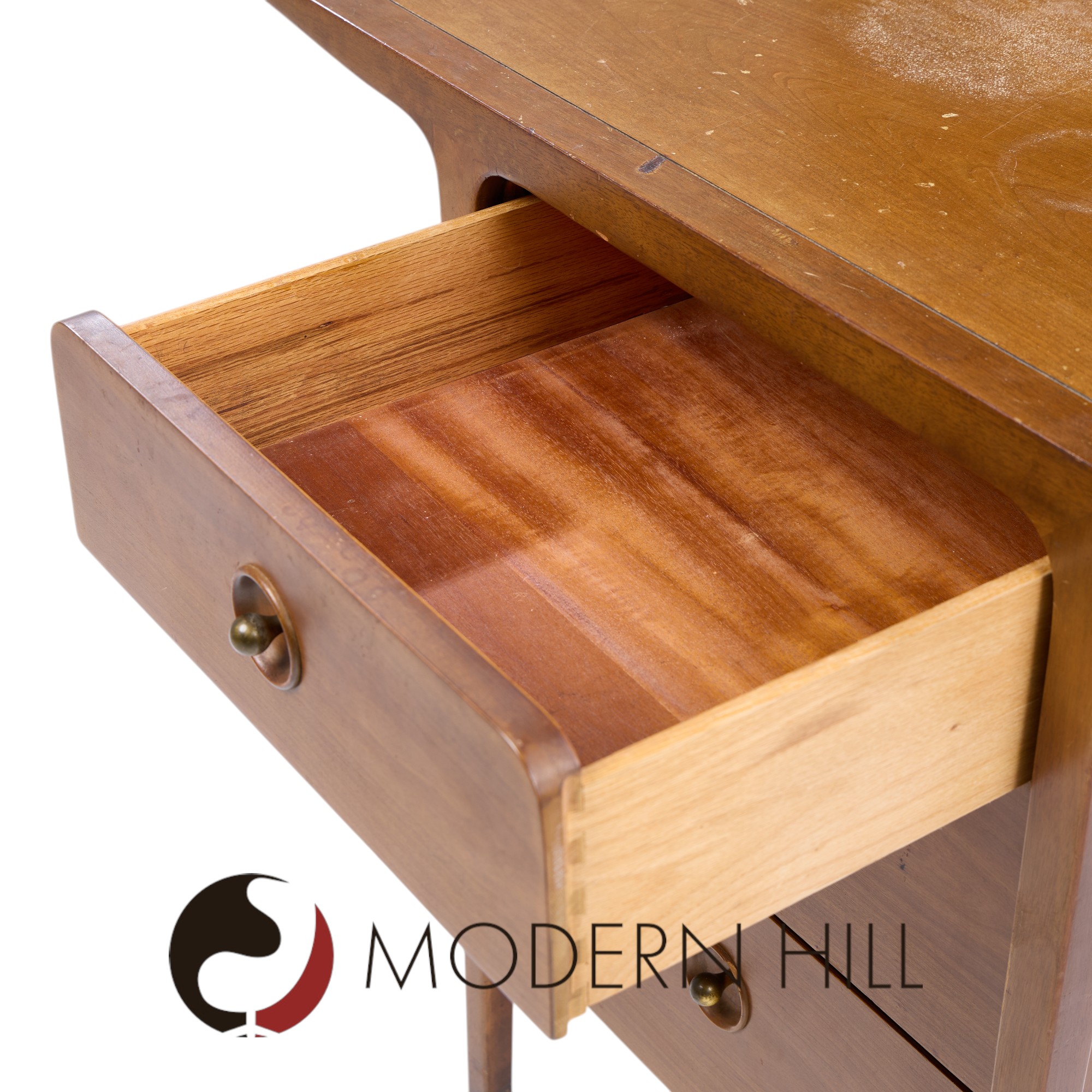 John Van Koert for Drexel Counterpoint Mid Century Walnut Nightstand