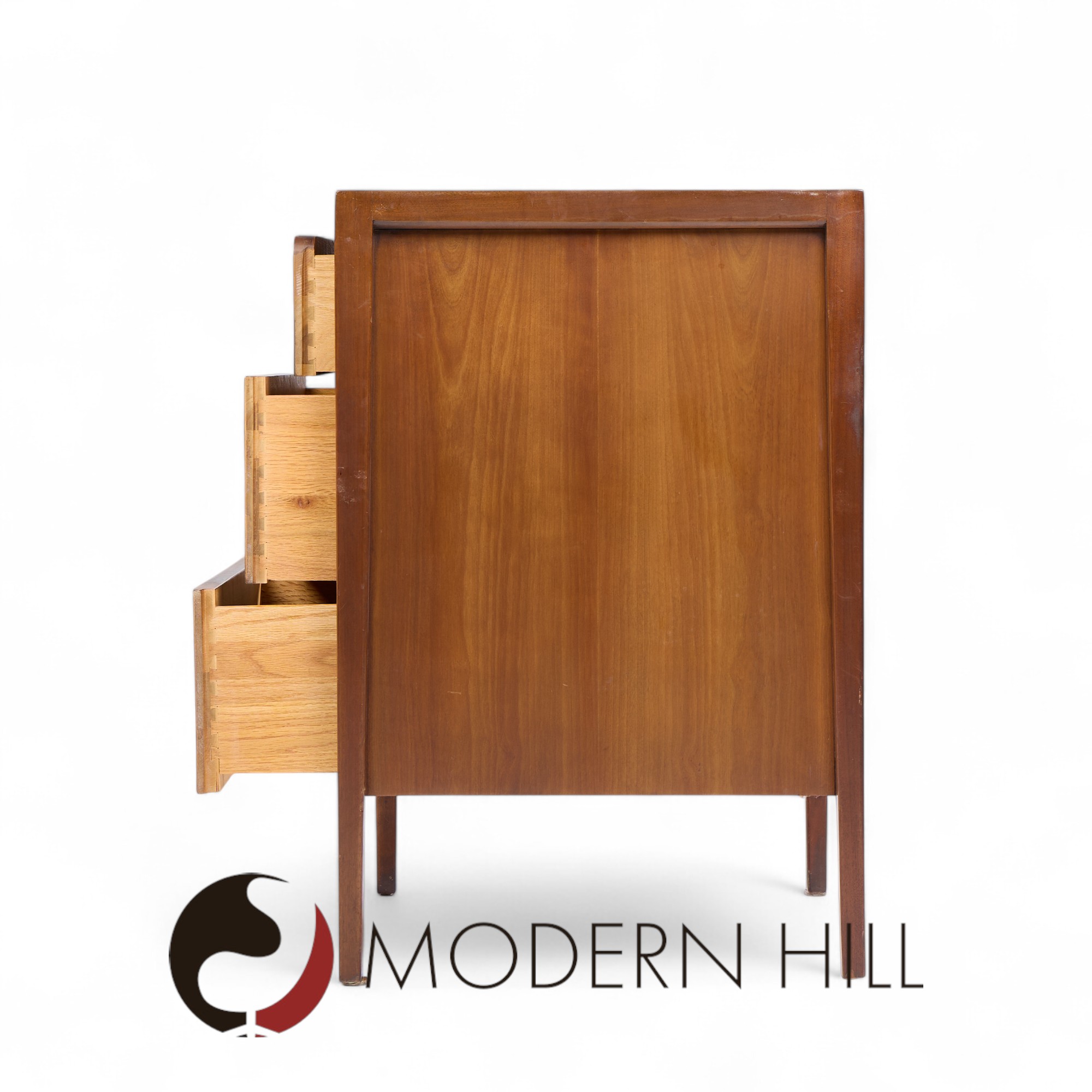 John Van Koert for Drexel Counterpoint Mid Century Walnut Nightstand
