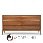 Lane Rhythm Mid Century Walnut 6 Drawer Lowboy Dresser | Mid Century Modern Furniture - Mid Century Furniture Chicago Lane Rhythm Mid Century Walnut 6 Drawer Lowboy Dresser