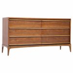 Lane Rhythm Mid Century Walnut 6 Drawer Lowboy Dresser | Mid Century Modern Furniture - Mid Century Furniture Chicago Lane Rhythm Mid Century Walnut 6 Drawer Lowboy Dresser