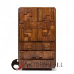 Lane Staccato Brutalist Mid Century Walnut Armoire Dresser | Mid Century Modern Furniture - Mid Century Furniture Chicago Lane Staccato Brutalist Mid Century Walnut Armoire Dresser