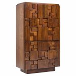 Lane Staccato Brutalist Mid Century Walnut Armoire Dresser | Mid Century Modern Furniture - Mid Century Furniture Chicago Lane Staccato Brutalist Mid Century Walnut Armoire Dresser
