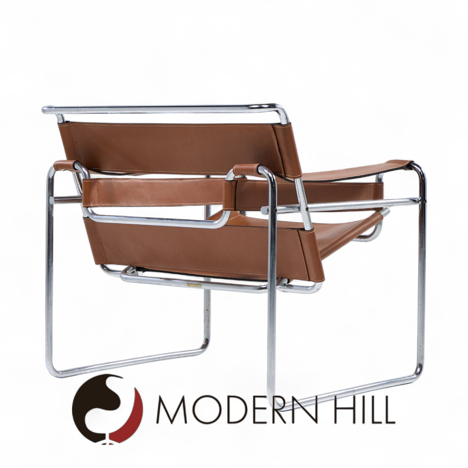 Marcel Breuer for Knoll Mid Century Stainless Steel and Leather Wassily Lounge Chair - Pair