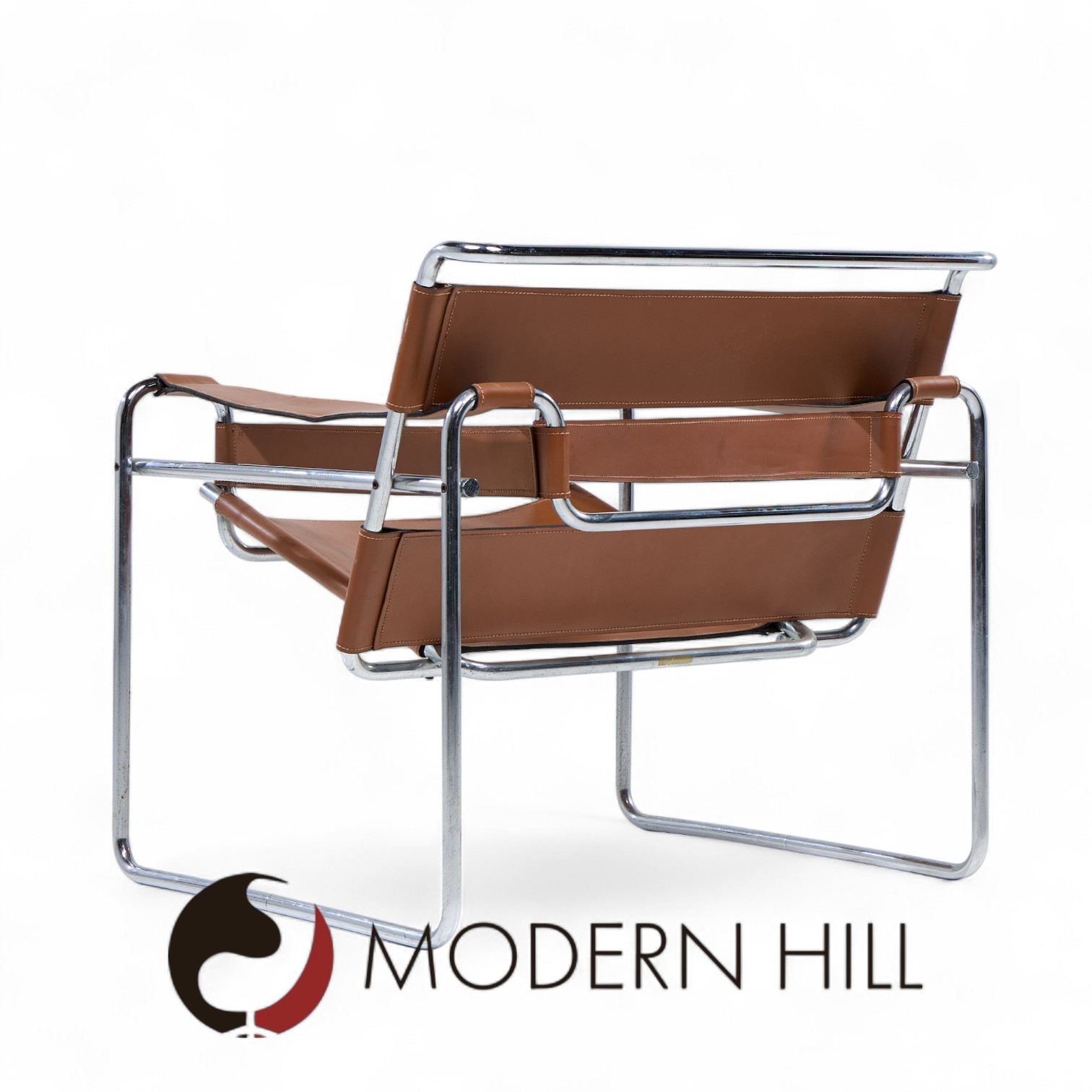 Marcel Breuer for Knoll Mid Century Stainless Steel and Leather Wassily Lounge Chair - Pair