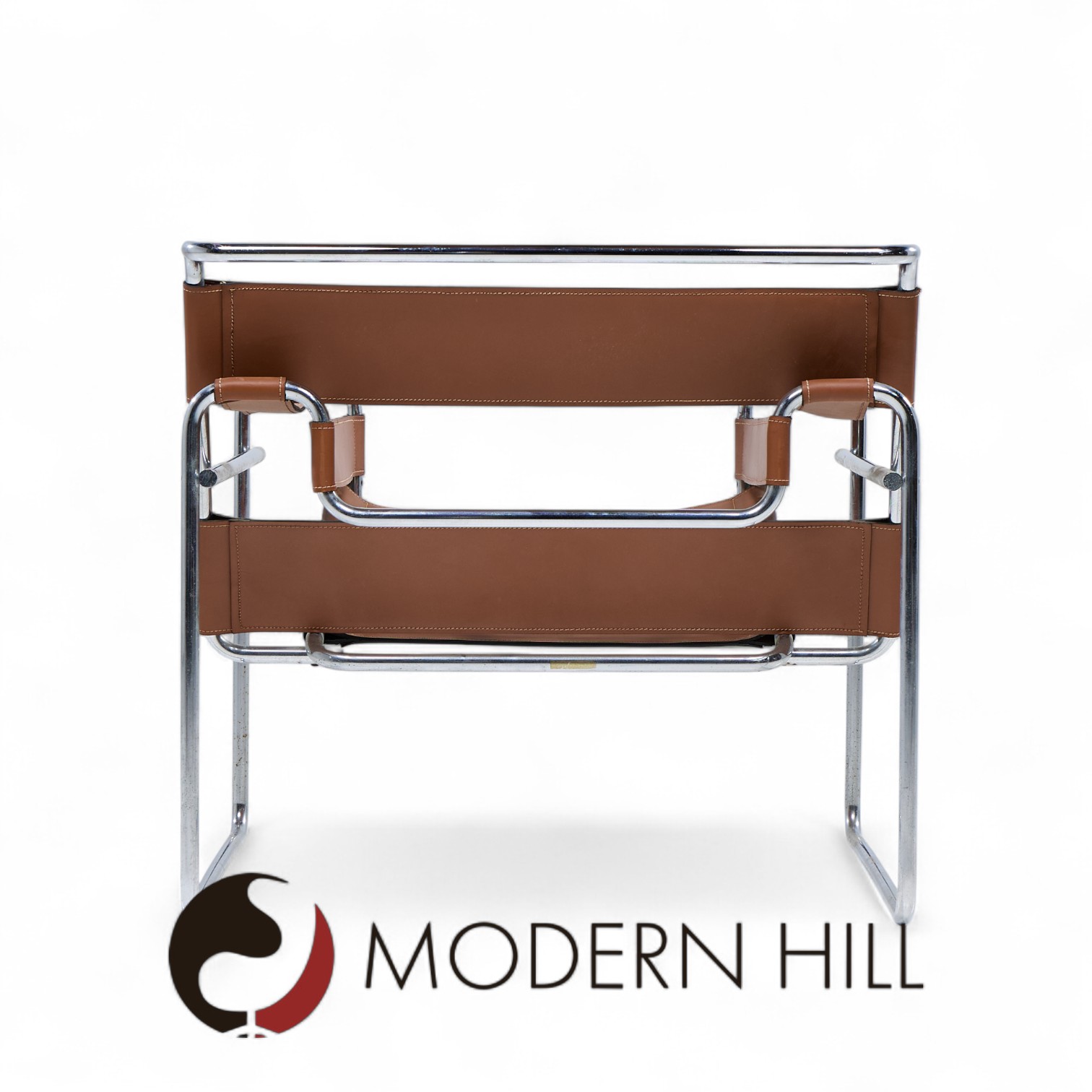 Marcel Breuer for Knoll Mid Century Stainless Steel and Leather Wassily Lounge Chair - Pair