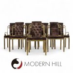 Mastercraft Mid Century Brass Greek Key Dining Chairs - Set of 8 | Mid Century Modern Furniture - Mid Century Furniture Chicago Mastercraft Mid Century Brass Greek Key Dining Chairs - Set of 8