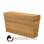 Mid Century Fluted Oak and Burlwood Console Table | Mid Century Modern Furniture - Mid Century Furniture Chicago Mid Century Fluted Oak and Burlwood Console Table