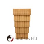 Mid Century Fluted Oak and Burlwood Console Table | Mid Century Modern Furniture - Mid Century Furniture Chicago Mid Century Fluted Oak and Burlwood Console Table