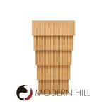 Mid Century Fluted Oak and Burlwood Console Table | Mid Century Modern Furniture - Mid Century Furniture Chicago Mid Century Fluted Oak and Burlwood Console Table
