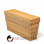 Mid Century Fluted Oak and Burlwood Console Table | Mid Century Modern Furniture - Mid Century Furniture Chicago Mid Century Fluted Oak and Burlwood Console Table
