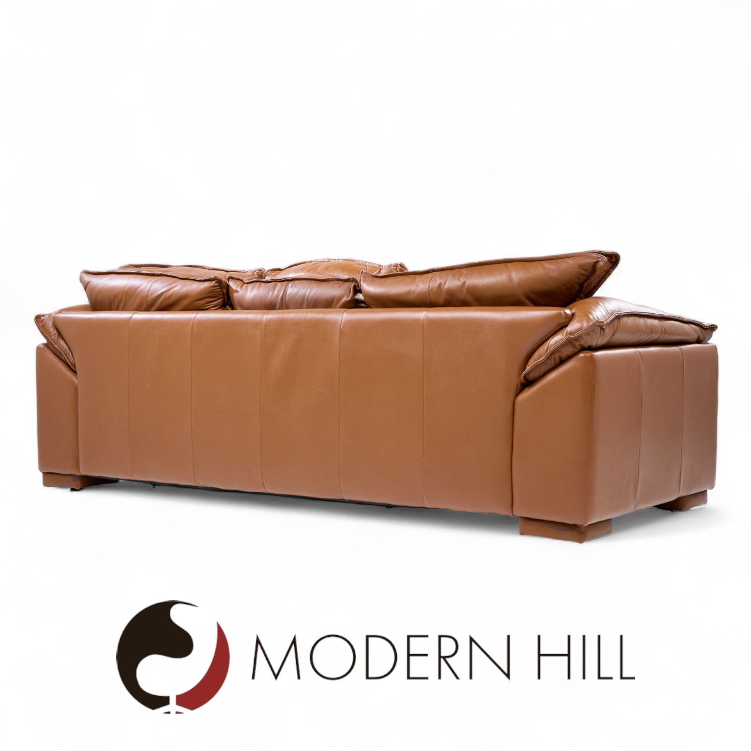 Niels Eilersen Monza Mid Century Danish Leather Three-seat Sofa