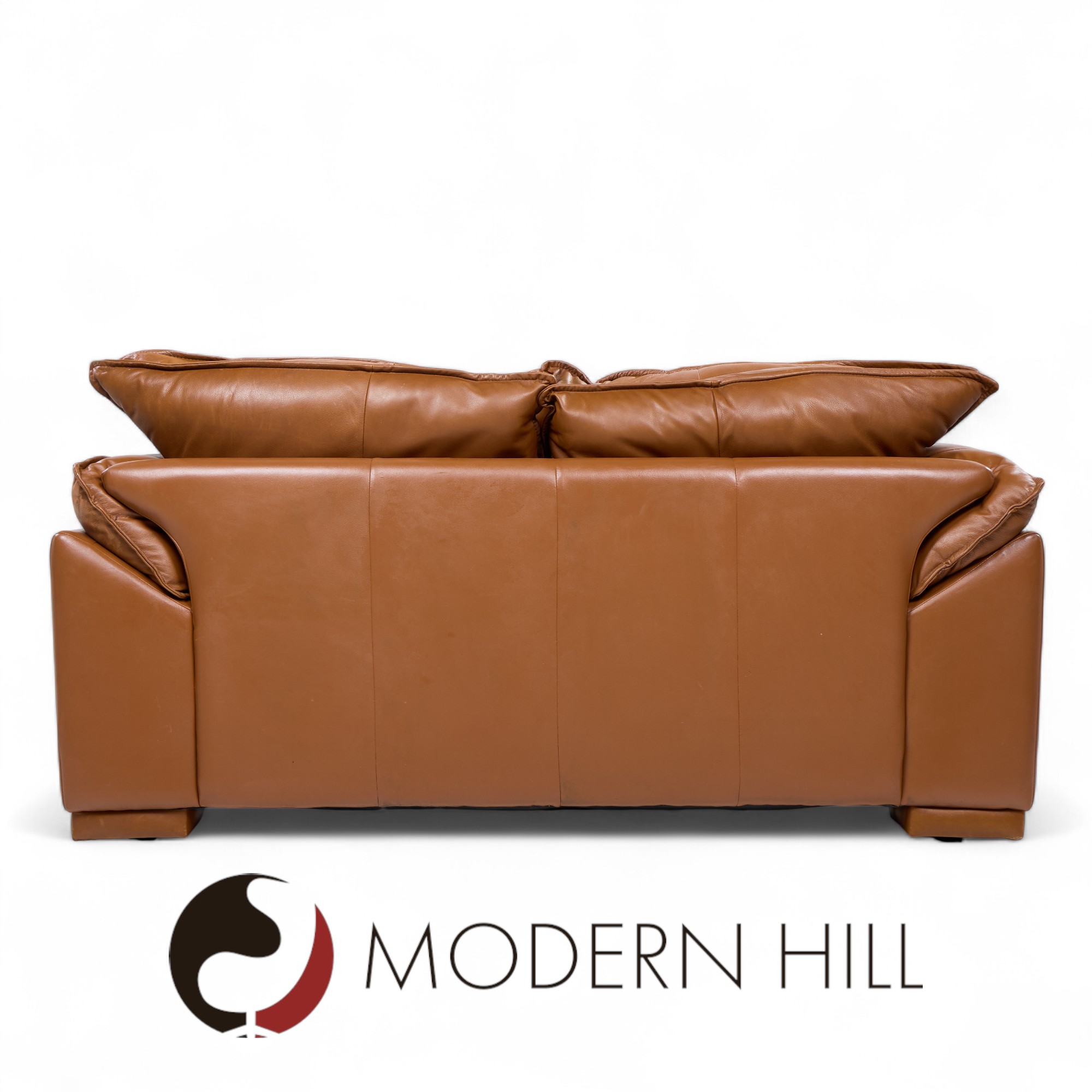 Niels Eilersen Monza Mid Century Danish Leather Two-seat Loveseat Sofa