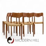 Niels Moller Model 71 Mid Century Danish Teak and Papercord Dining Chairs - Set of 6 | Mid Century Modern Furniture - Mid Century Furniture Chicago Niels Moller Model 71 Mid Century Danish Teak and Papercord Dining Chairs - Set of 6