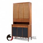 Paul Mccobb Connoisseur Collection Mid Century Mahogany and Cane Secretary Bar Cabinet | Mid Century Modern Furniture - Mid Century Furniture Chicago Paul Mccobb Connoisseur Collection Mid Century Mahogany and Cane Secretary Bar Cabinet