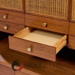 Paul Mccobb Connoisseur Collection Mid Century Mahogany and Cane Secretary Bar Cabinet | Mid Century Modern Furniture - Mid Century Furniture Chicago Paul Mccobb Connoisseur Collection Mid Century Mahogany and Cane Secretary Bar Cabinet