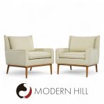 Paul Mccobb for Directional Model 302 Mid Century Walnut Lounge Chairs - Pair | Mid Century Modern Furniture - Mid Century Furniture Chicago Paul Mccobb for Directional Model 302 Mid Century Walnut Lounge Chairs - Pair