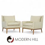 Paul Mccobb for Directional Model 302 Mid Century Walnut Lounge Chairs - Pair | Mid Century Modern Furniture - Mid Century Furniture Chicago Paul Mccobb for Directional Model 302 Mid Century Walnut Lounge Chairs - Pair