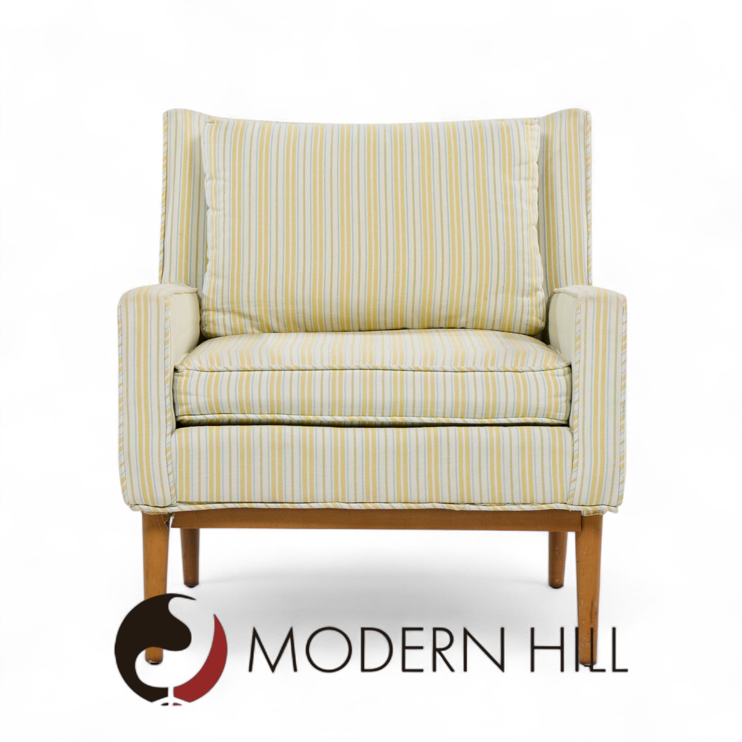 Paul Mccobb for Directional Model 302 Mid Century Walnut Lounge Chairs - Pair