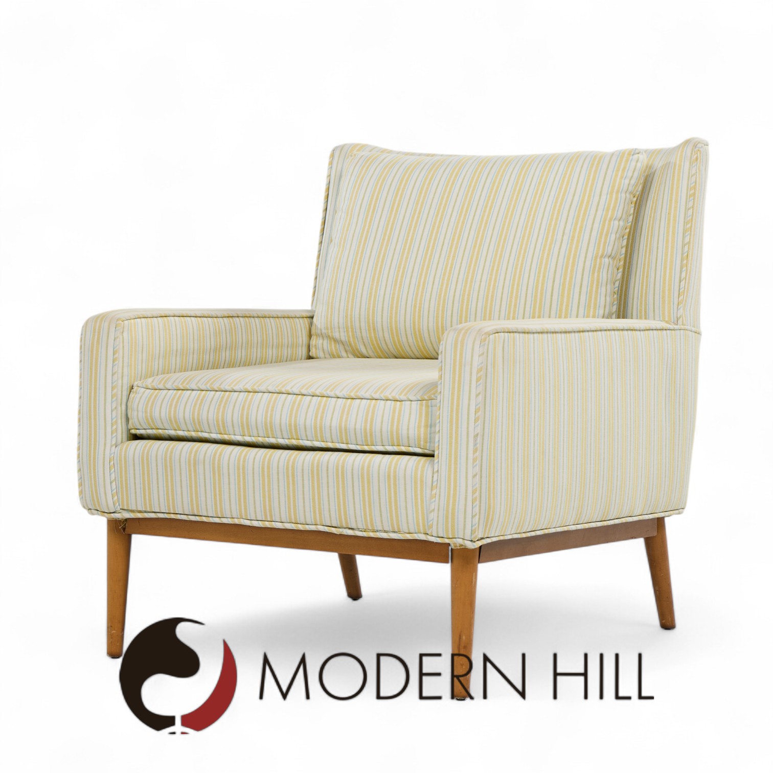 Paul Mccobb for Directional Model 302 Mid Century Walnut Lounge Chairs - Pair