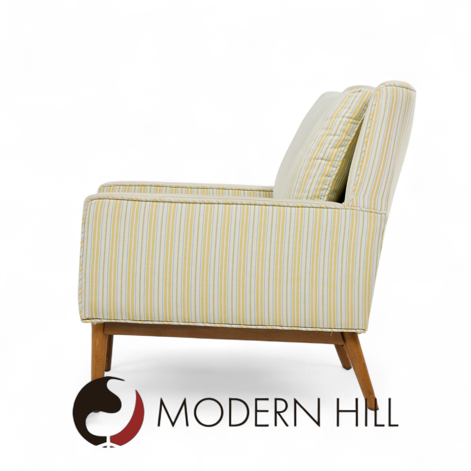 Paul Mccobb for Directional Model 302 Mid Century Walnut Lounge Chairs - Pair