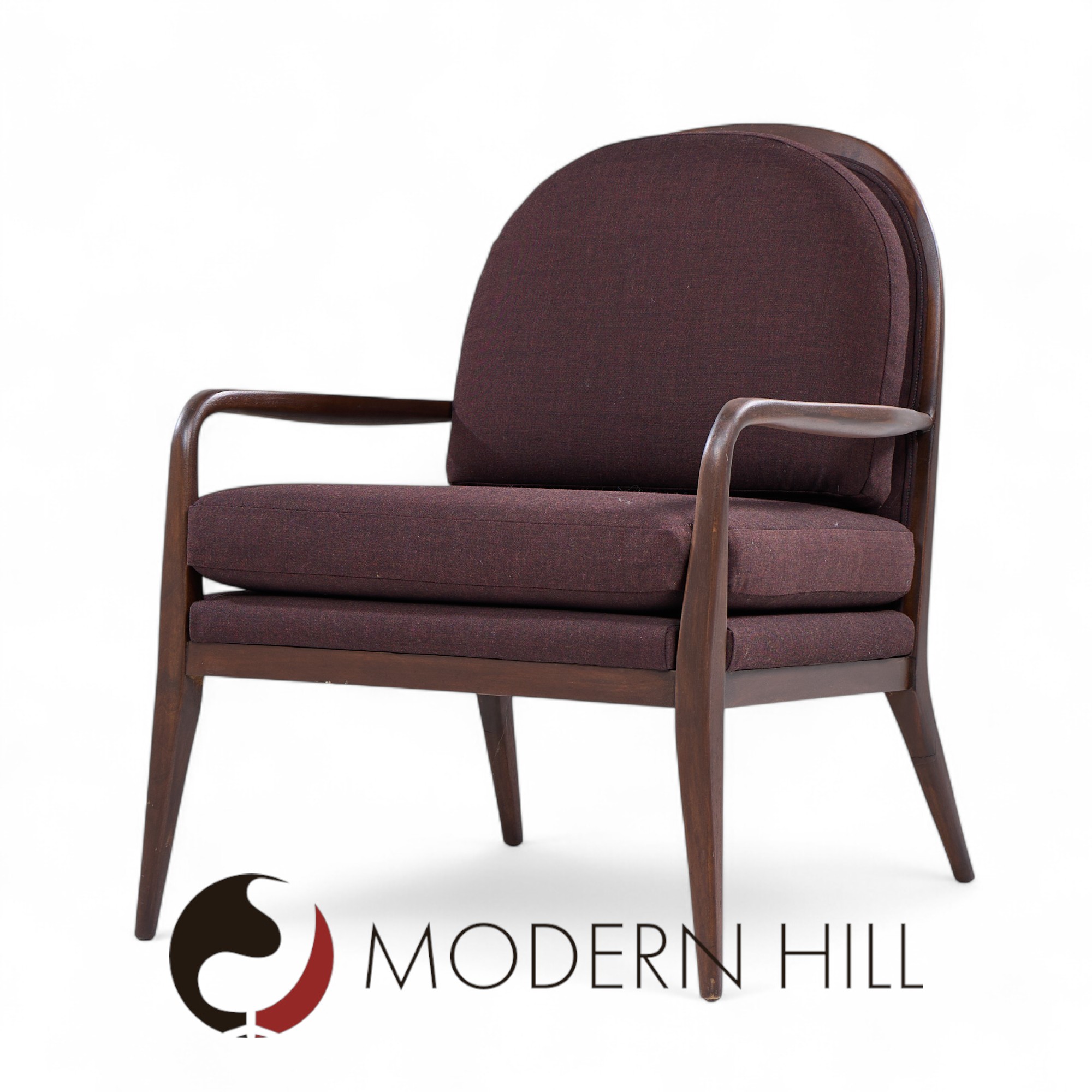 Paul Mccobb for Widdicomb Mid Century Walnut Lounge Chairs - Pair