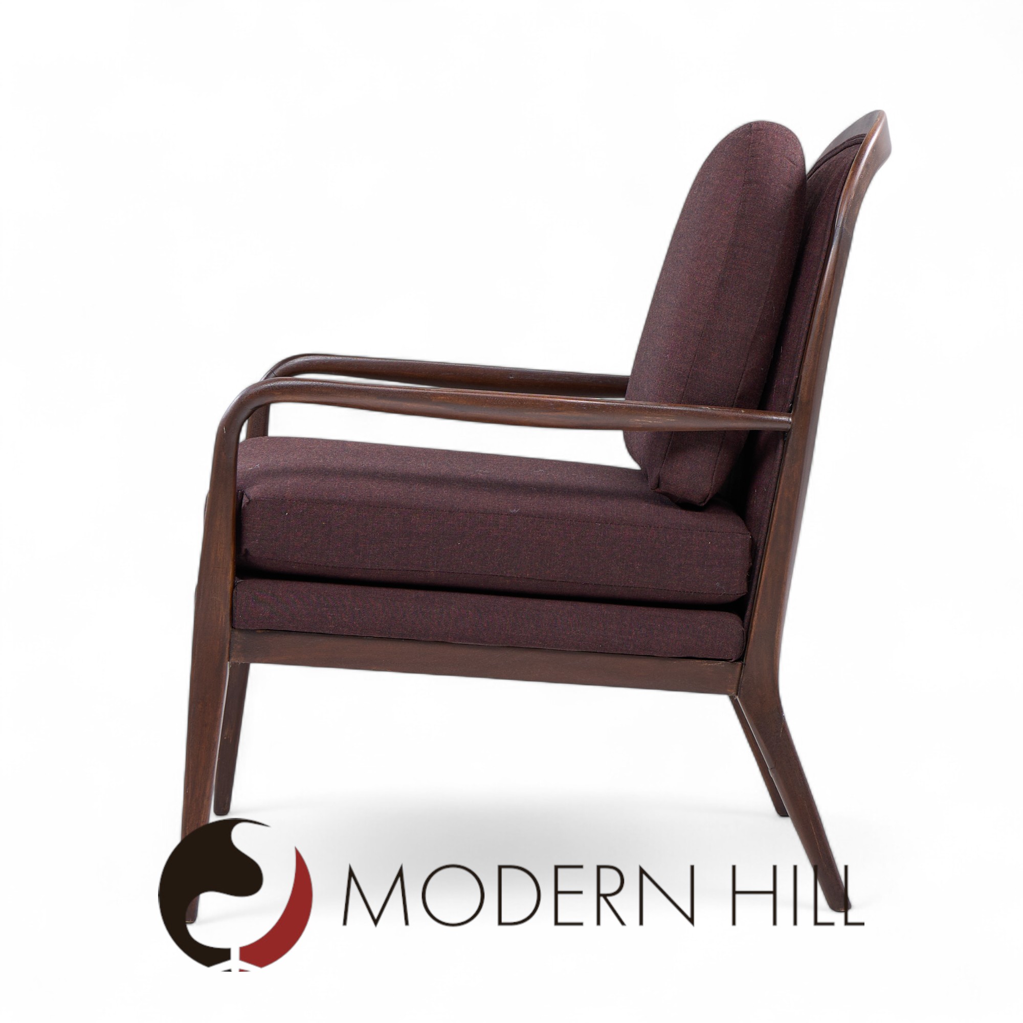 Paul Mccobb for Widdicomb Mid Century Walnut Lounge Chairs - Pair