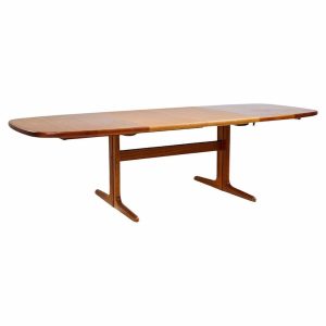 skovby mid century teak hidden leaf dining table with 2 leaves