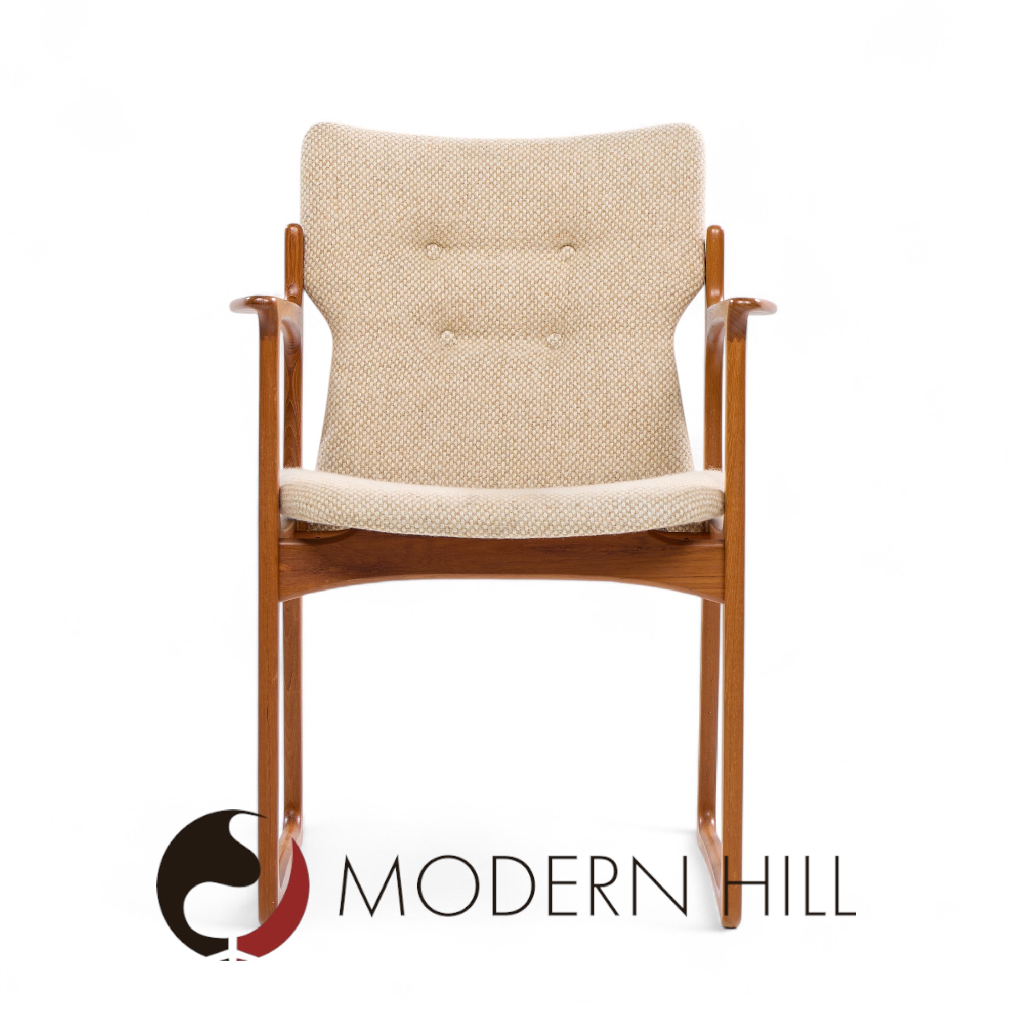 vamdrup stolefabrik mid century danish sculptural teak dining chairs - set of 6