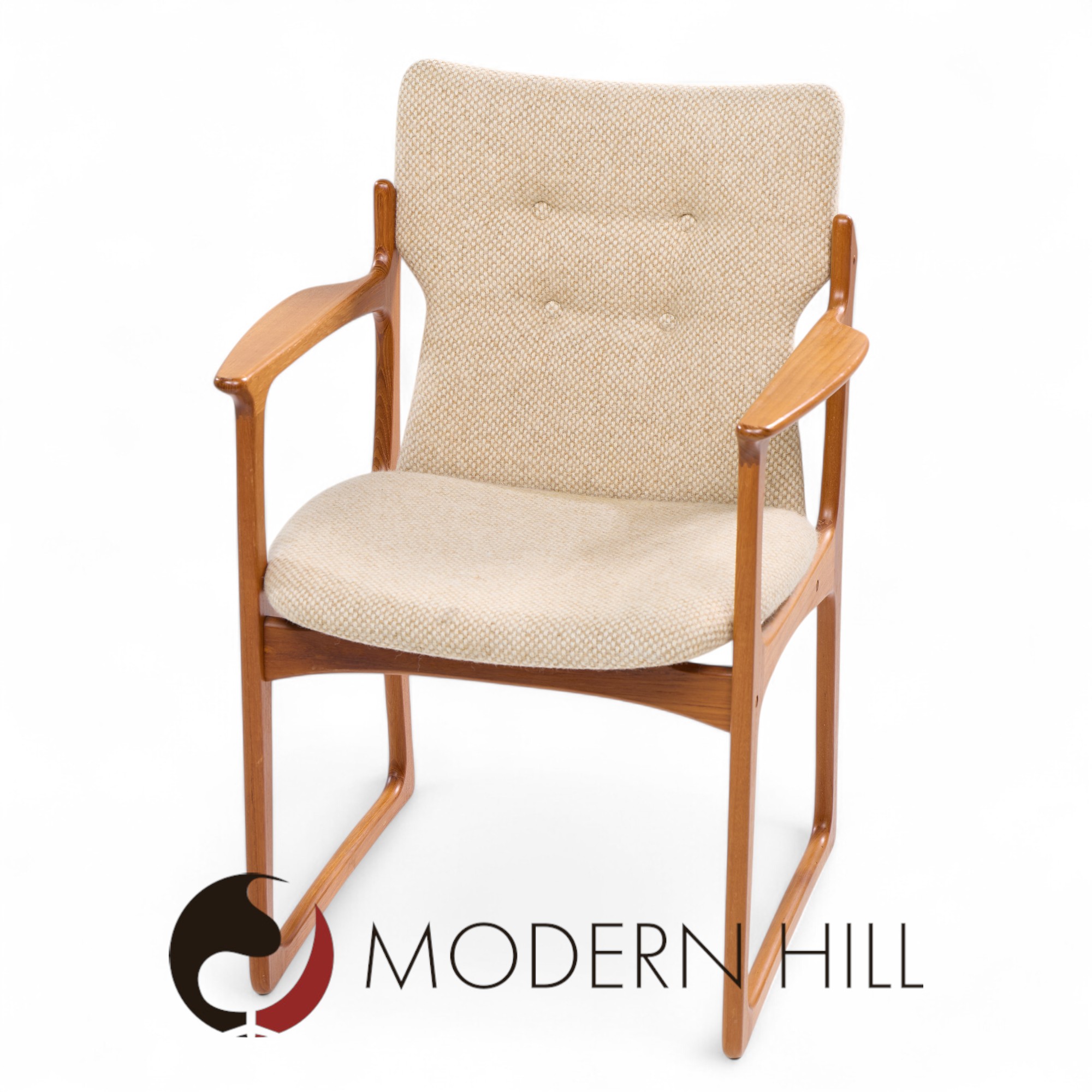 vamdrup stolefabrik mid century danish sculptural teak dining chairs - set of 6