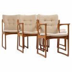vamdrup stolefabrik mid century danish sculptural teak dining chairs - set of 6