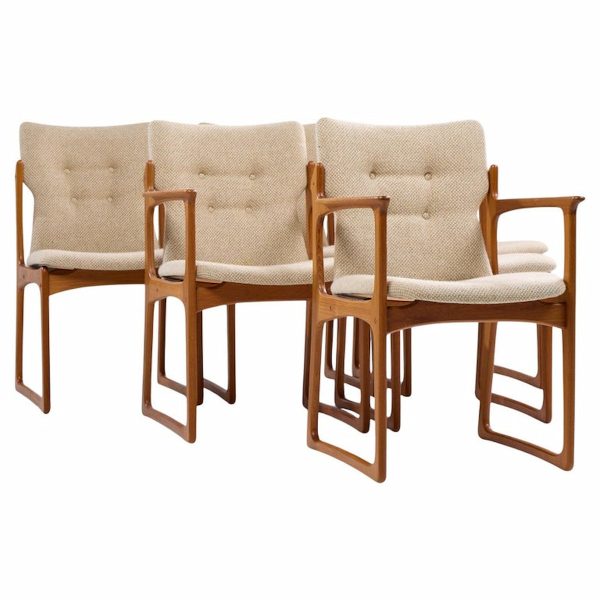 Vamdrup Stolefabrik Mid Century Danish Sculptural Teak Dining Chairs - Set of 6