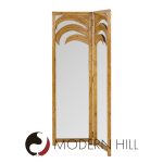 Vivai Del Sud Mid Century Italian Bamboo Rattan Palm Tree Folding Screen Mirror | Mid Century Modern Furniture - Mid Century Furniture Chicago Vivai Del Sud Mid Century Italian Bamboo Rattan Palm Tree Folding Screen Mirror