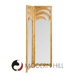 Vivai Del Sud Mid Century Italian Bamboo Rattan Palm Tree Folding Screen Mirror | Mid Century Modern Furniture - Mid Century Furniture Chicago Vivai Del Sud Mid Century Italian Bamboo Rattan Palm Tree Folding Screen Mirror