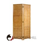 Vivai Del Sud Mid Century Italian Bamboo Rattan Palm Tree Folding Screen Mirror | Mid Century Modern Furniture - Mid Century Furniture Chicago Vivai Del Sud Mid Century Italian Bamboo Rattan Palm Tree Folding Screen Mirror