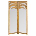 Vivai Del Sud Mid Century Italian Bamboo Rattan Palm Tree Folding Screen Mirror | Mid Century Modern Furniture - Mid Century Furniture Chicago Vivai Del Sud Mid Century Italian Bamboo Rattan Palm Tree Folding Screen Mirror