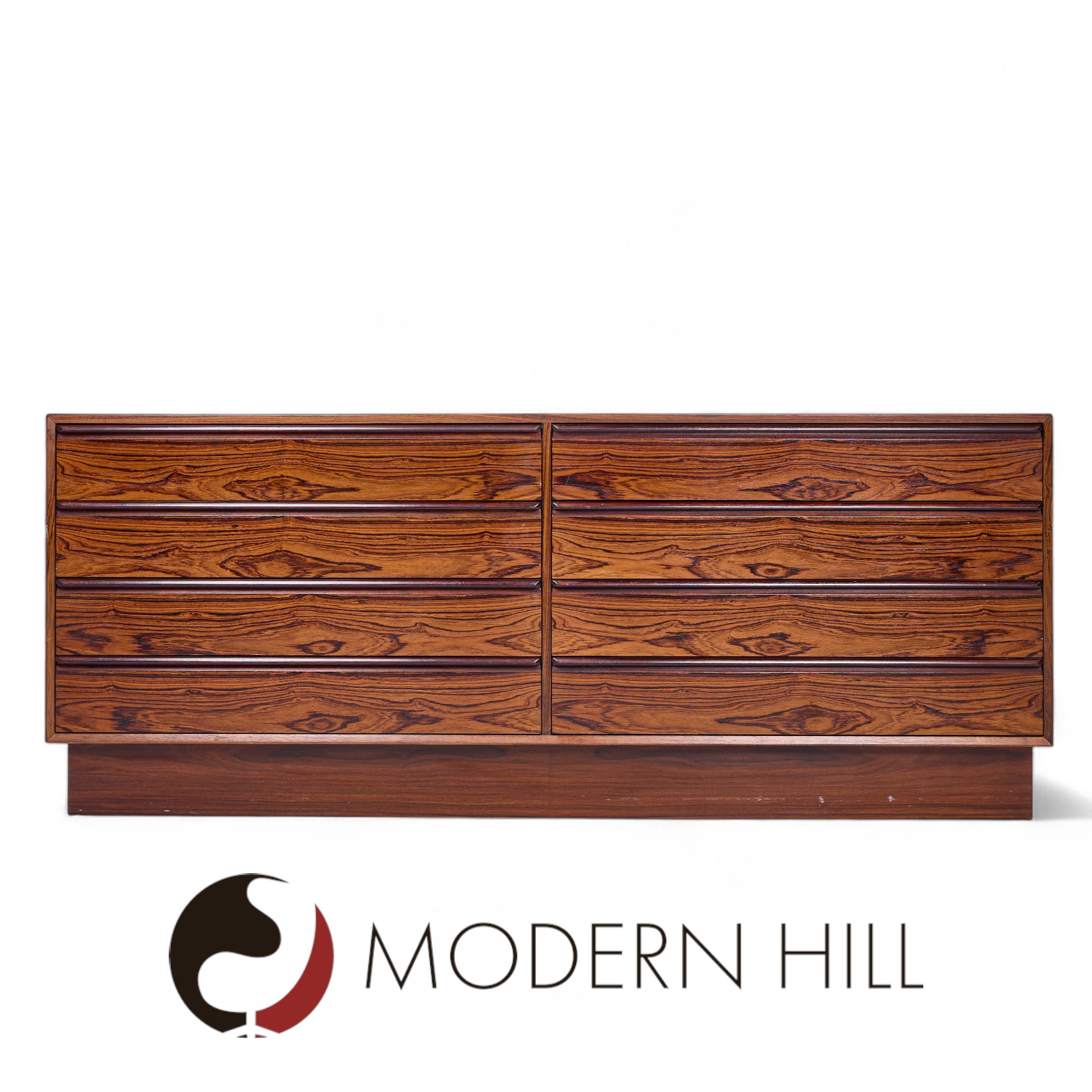 Westnofa Mid Century Danish Rosewood 8 Drawer Lowboy Dresser