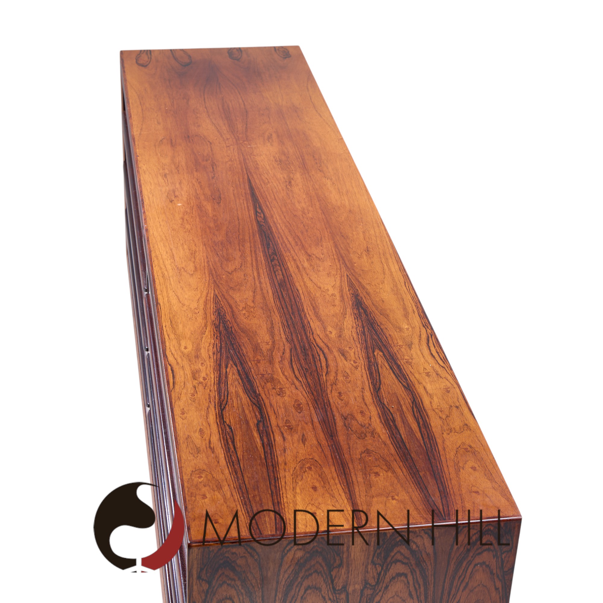 Westnofa Mid Century Danish Rosewood 8 Drawer Lowboy Dresser