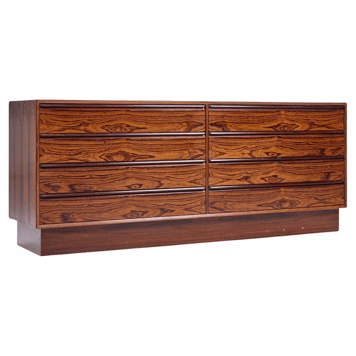 Westnofa Mid Century Danish Rosewood 8 Drawer Lowboy Dresser