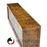 William Doezema for Mastercraft Mid Century Burlwood and Brass Credenza | Mid Century Modern Furniture - Mid Century Furniture Chicago William Doezema for Mastercraft Mid Century Burlwood and Brass Credenza