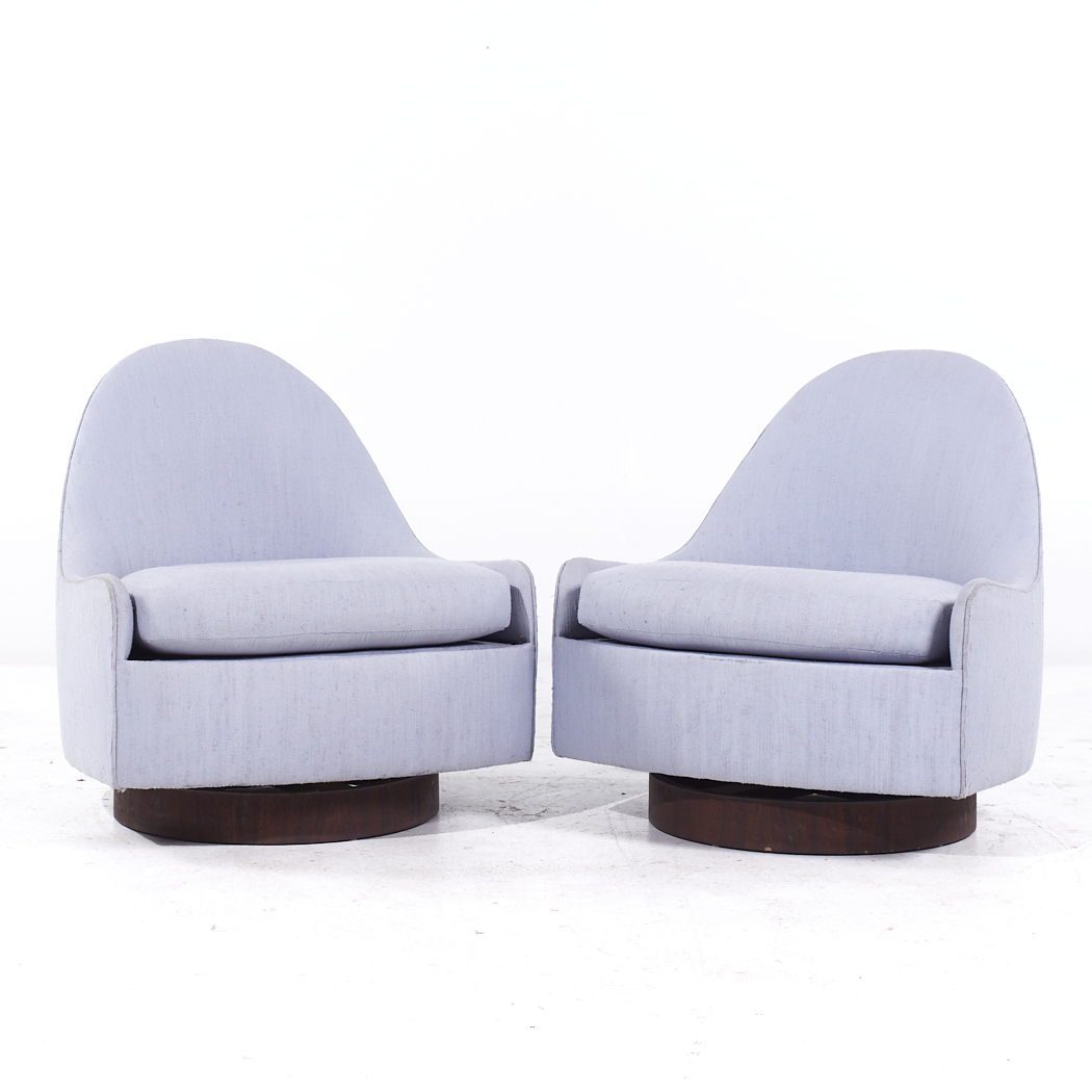 Adrian Pearsall Mid Century Swivel Lounge Chairs - Pair