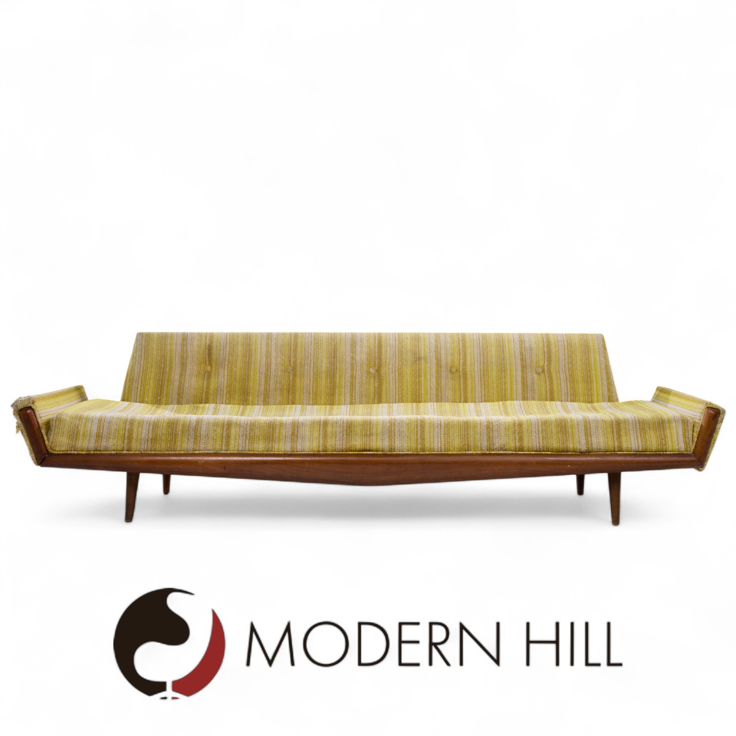Adrian Pearsall for Craft Associates 2000-s Mid Century Walnut Gondola Sofa
