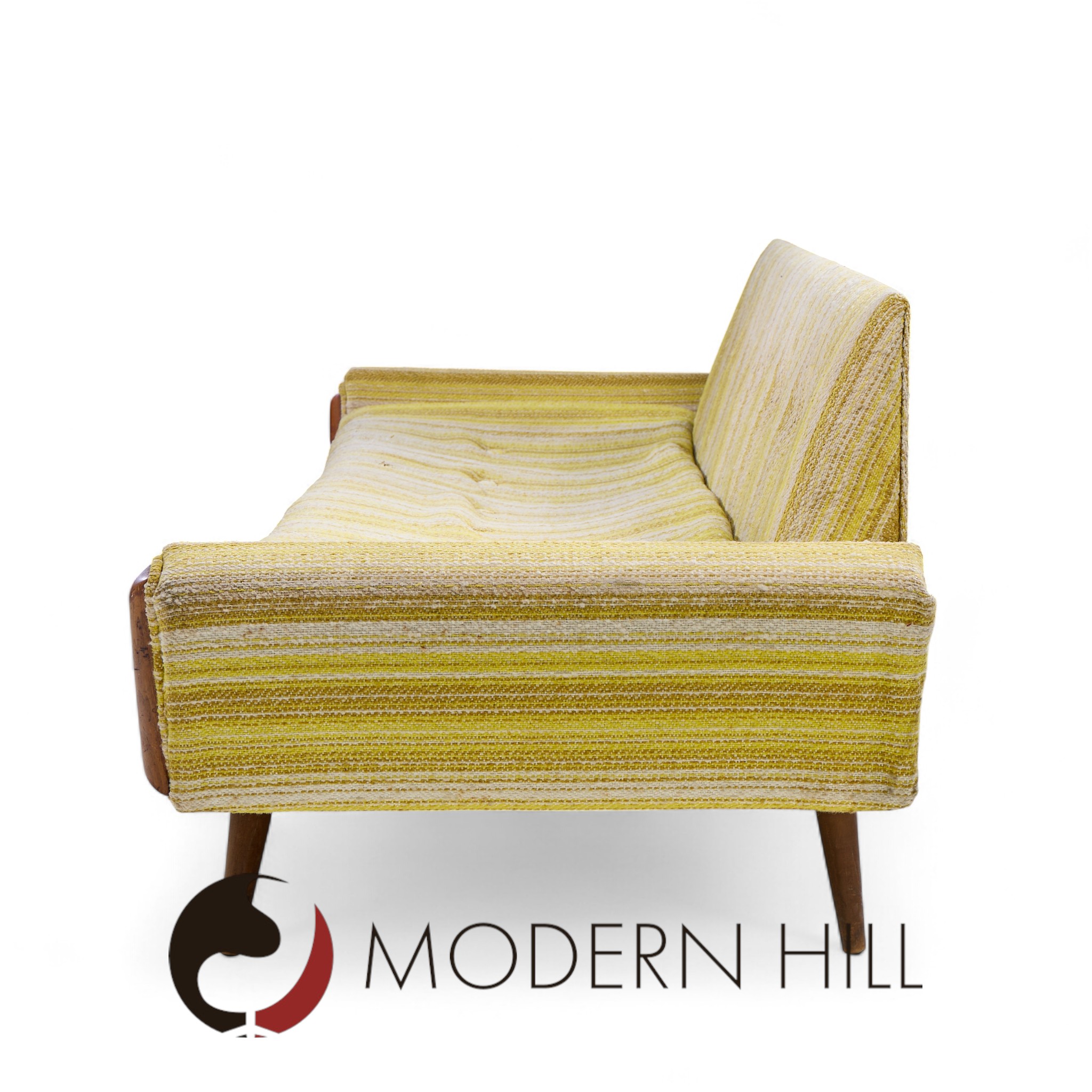 Adrian Pearsall for Craft Associates 2000-s Mid Century Walnut Gondola Sofa