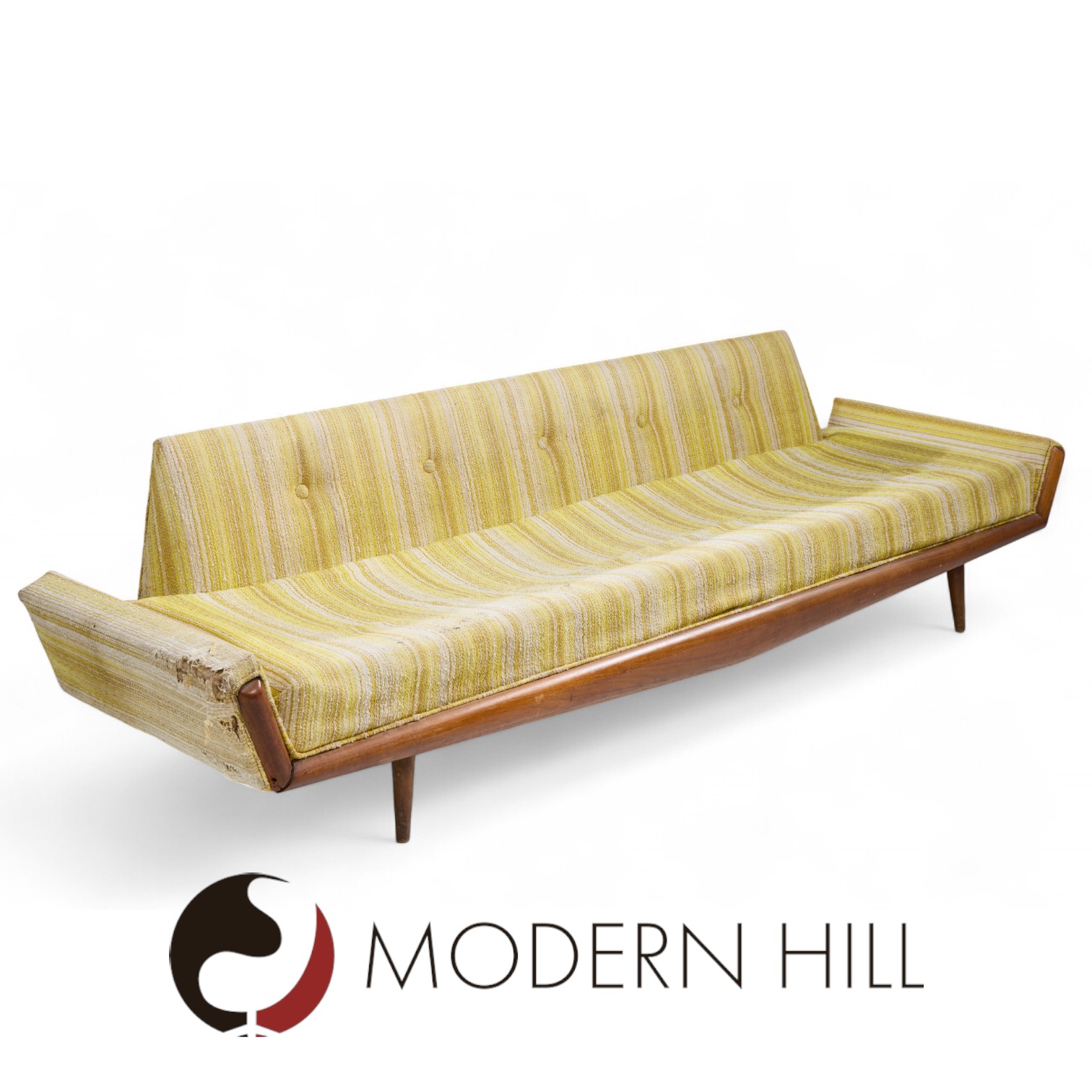 Adrian Pearsall for Craft Associates 2000-s Mid Century Walnut Gondola Sofa