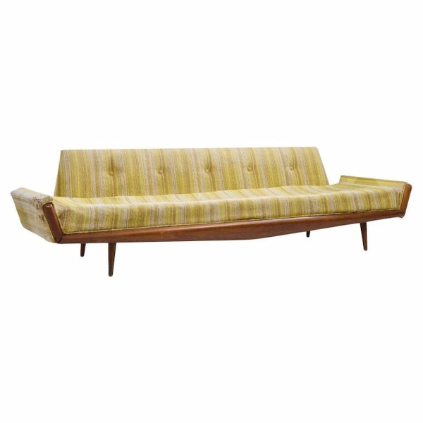 Adrian Pearsall for Craft Associates 2000-s Mid Century Walnut Gondola Sofa