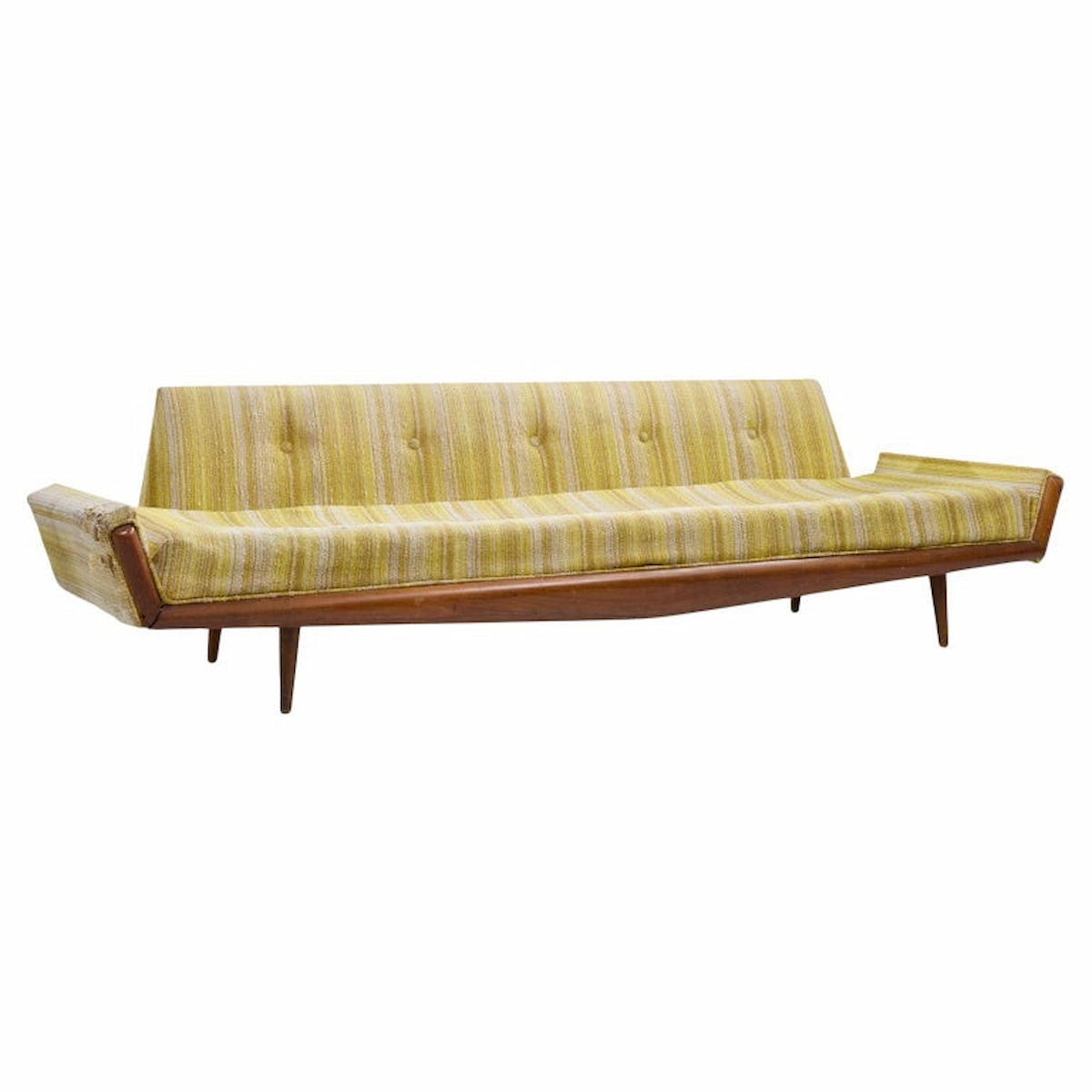 Adrian Pearsall for Craft Associates 2000-s Mid Century Walnut Gondola Sofa