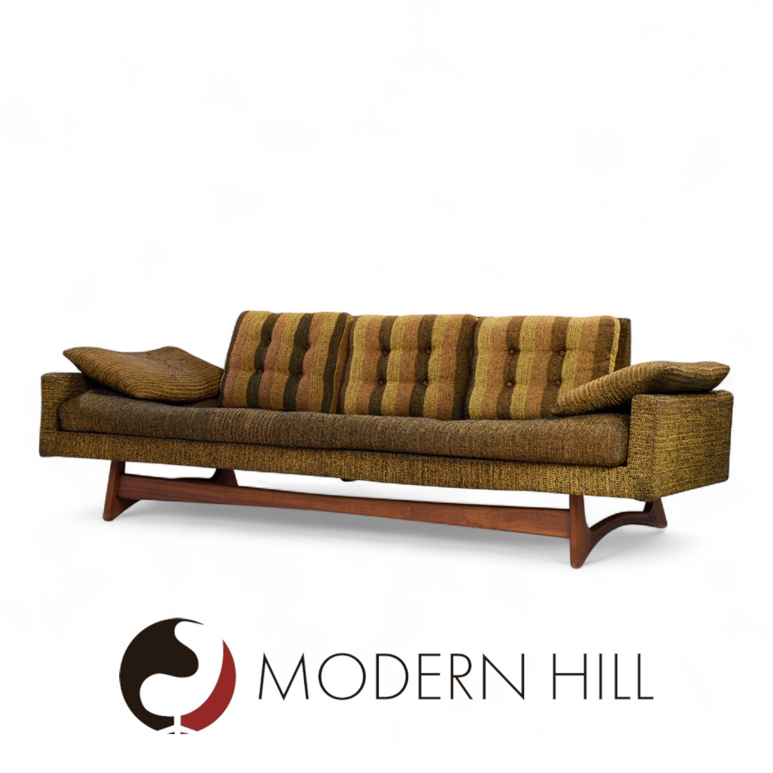 Adrian Pearsall for Craft Associates 2408-s Mid Century Walnut Gondola Sofa